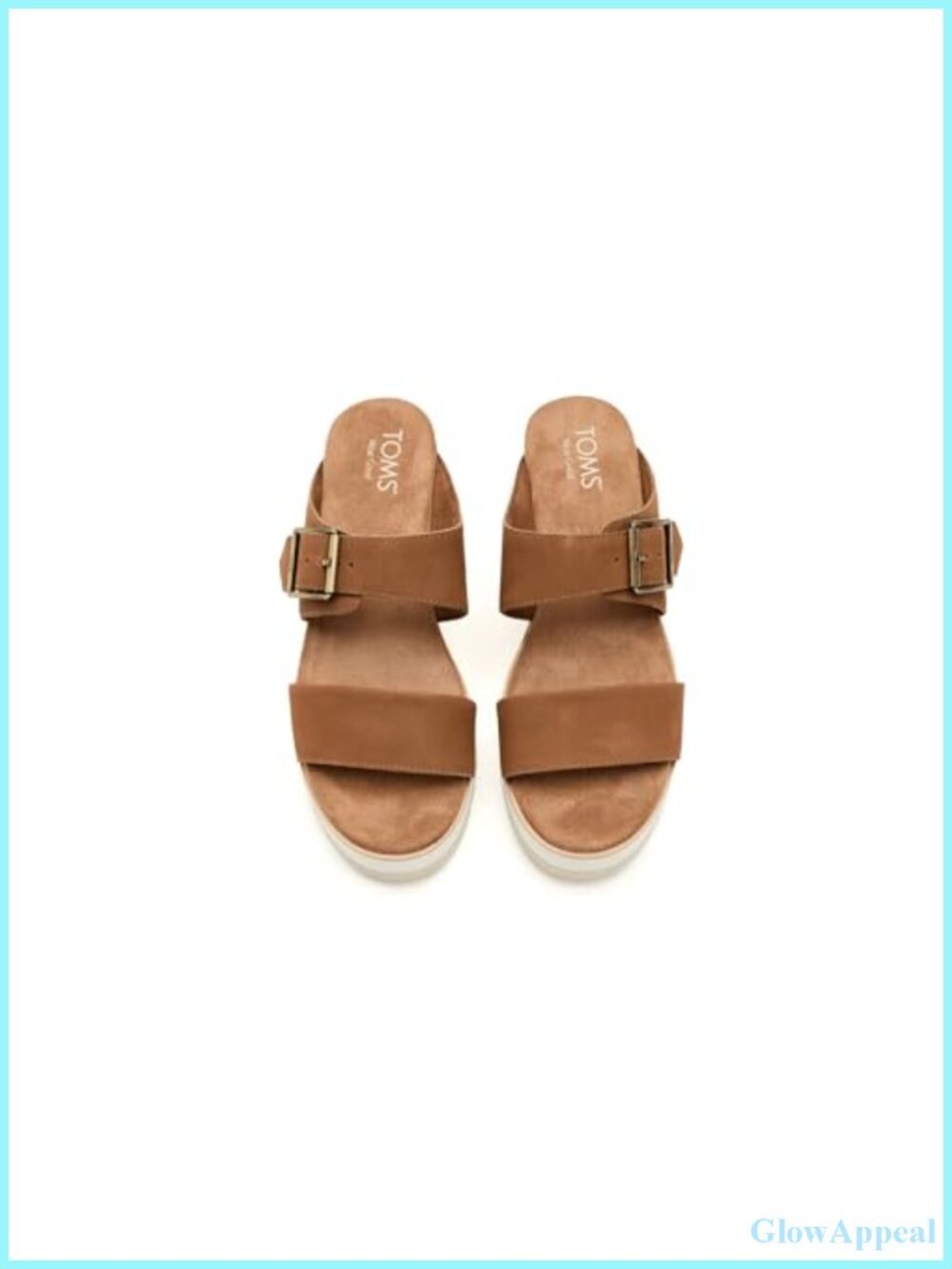 TOMS Diana Mule Buckle Leather Platform Wedge Sandals - Picture 3 of 6